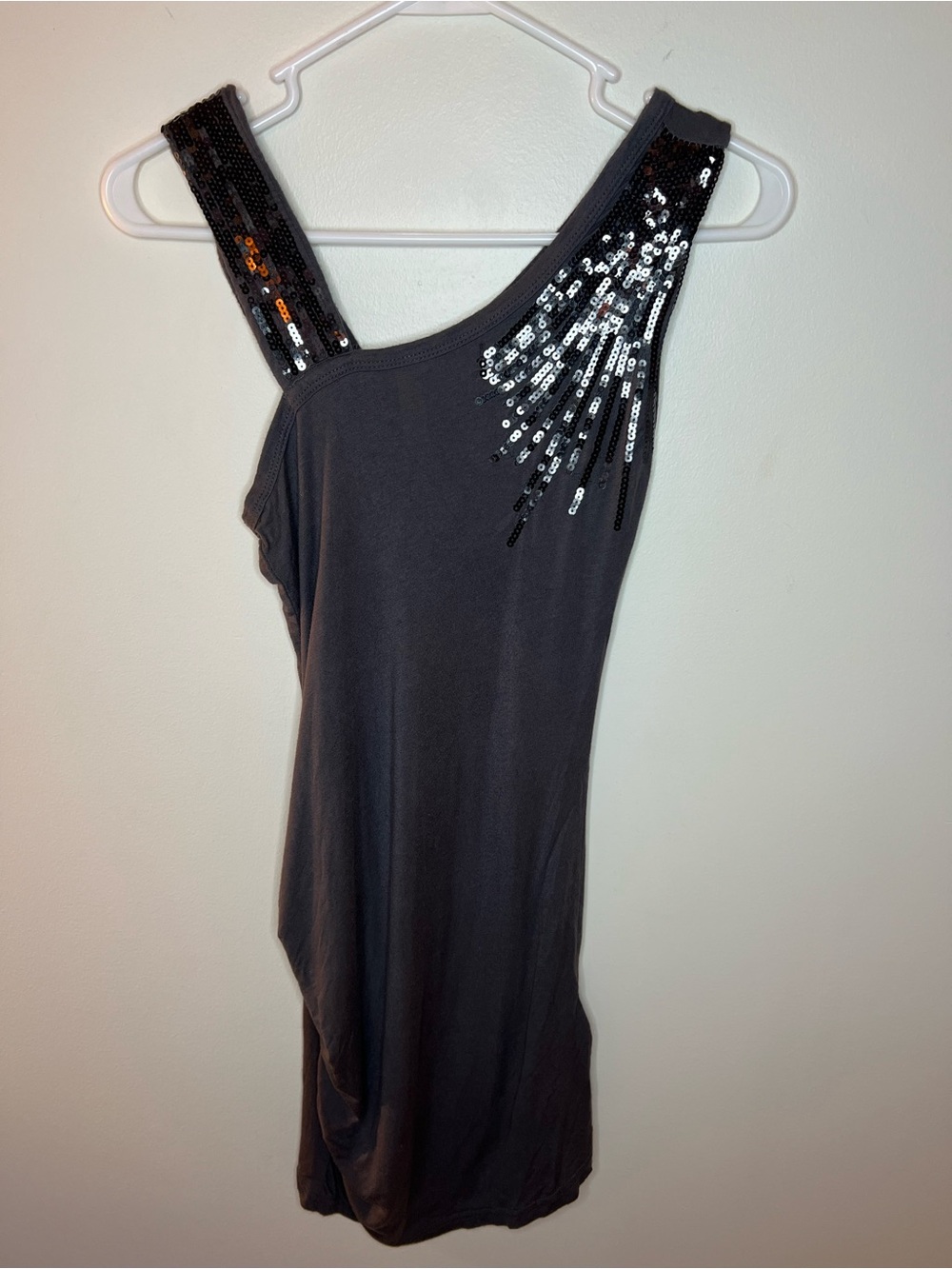 Grey Dress with  Sequin Accent